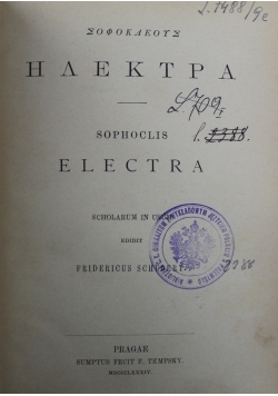 Sophoclis Electra 1884 r.