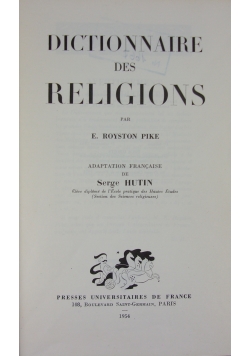 Dictionnaire des Religions