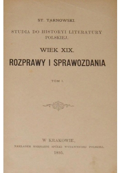 Wiek XIX.Rozprawy i Sprawozdania ,1895r.