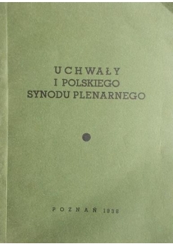 Uchwały I Polskiego Synodu Plenarnego, 1938 r.