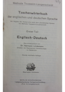 Taschenworterbuch der englischen und deutschen Sprache