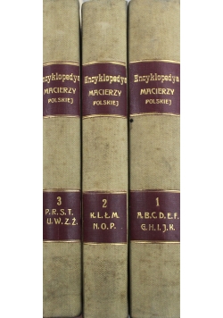 Encyklopedya zbiór wiadomości ze wszystkich gałęzi wiedzy 3 tomy 1905 r.