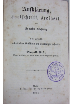 Aufklarung Sortschritt, Sreiheit, 1864 r.