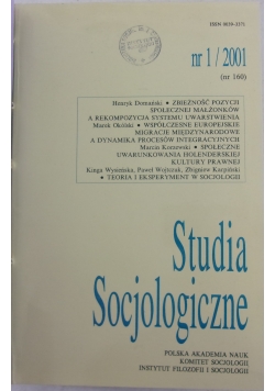 Studia socjologiczne nr. 1-4/2001