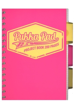 Kołozeszyt A5 Pukka Pad Neon w kratkę 200 kartek różowy