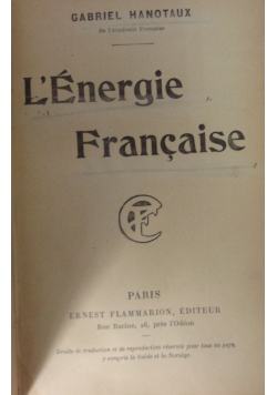 L Energie Francaise, 1902 r.