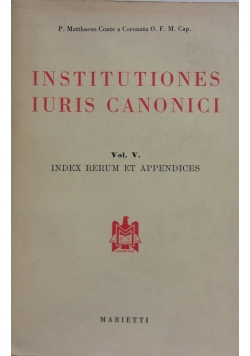 Institutiones Iuris Canonici  Vol. V.