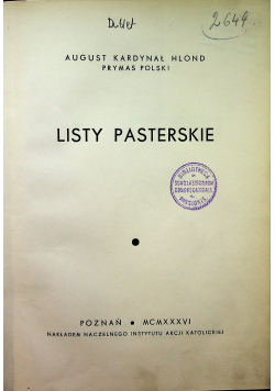 Listy pasterskie 1936 r