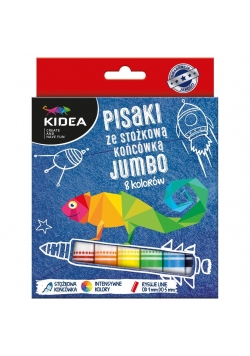 Pisaki ze stożkową końcówką Jumbo 8 kolorów KIDEA