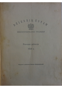 Dziennik Ustaw Rzeczpospolitej Polskiej, Pierwsze półrocze,  1928r.