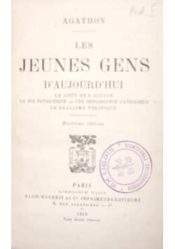 Les Jeunes Gens D`Aujourd`hui, 1913 r.