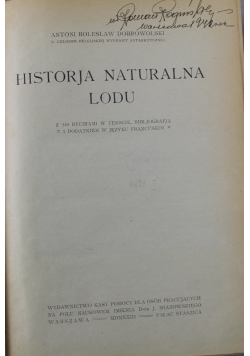 Historja naturalna lodu 1923 r.