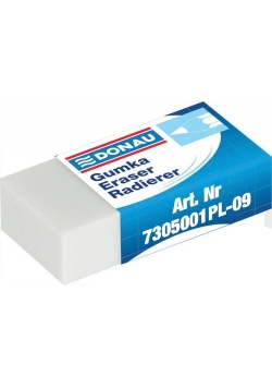Gumka uniwersalna DONAU, 41x21x11mm, biała 30 sztuk