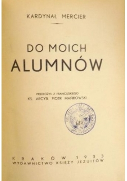 Do moich alumnów, 1933 r.
