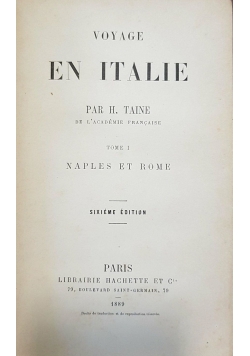 Voyage en Italie, t. I