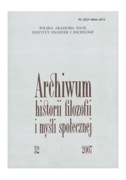 Archiwum historii filozofii i myśli społecznej, nr 52