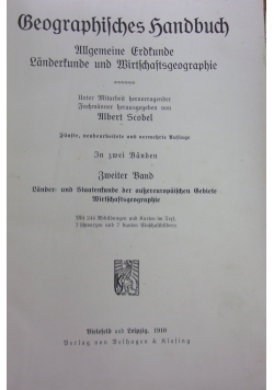 Geographisches Handbuch Zweiter Band, 1910 r.