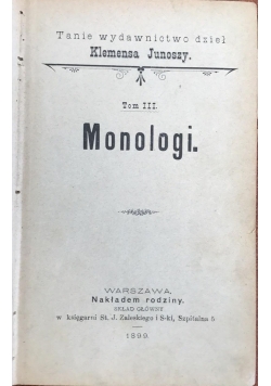 Monologi, tom III, 1889 r.
