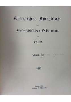 Kirchliches Amtsblatt, 1926 r.