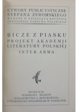 Bicze z Piasku Projekt Akademji ,1929r.