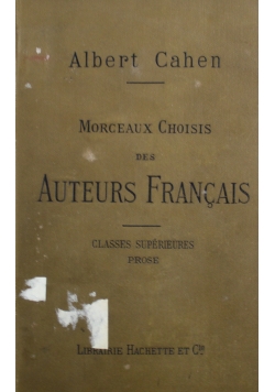 Morceaux Choisisdes Auteurs Francais  1897 r