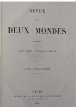 Revue des Deux Mondes, 1865 r.