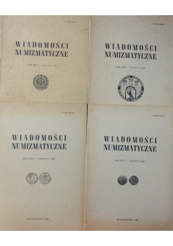 Wiadomości numizmatyczne zestaw 4 książek