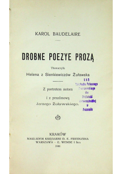 Drobne poezye proża 1901 r
