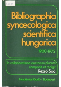 Bibliographia synoecologica scientifica hungarica 1900 do 1972