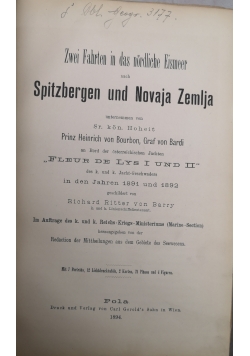 Spitzbergen und Novaja Zemlja 1894 r.