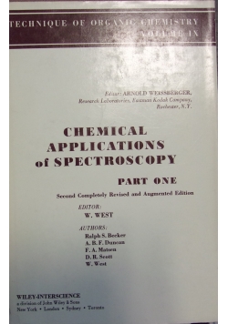 Chemical applications of Spectroscopy