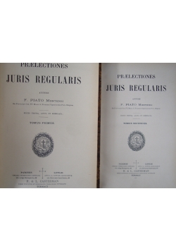 Praelectiones juris regularis, t. I-II, 1906 r.