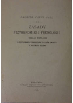 Zasady fizyognomiki i frenologii, 1876 r.