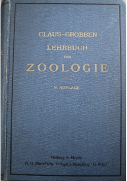 Claus Grobben Lehrbuch der Zoologie 1917 r.