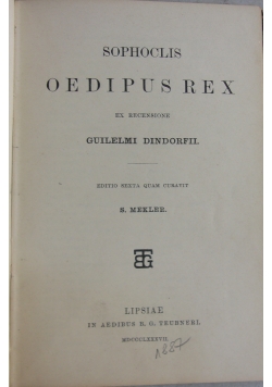 Sophoclis Oedipusrex, 1887 r.