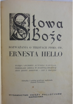 Słowa Boże, 1939 r.