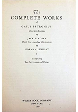 The complete works of gains petronius,1944r