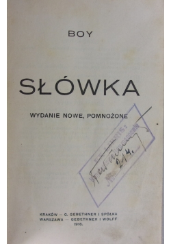 Słówka,1916r.