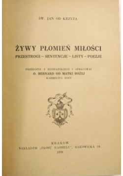 Żywy płomień miłości 1939 r.