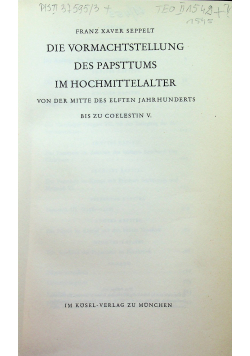 Die Vormachtstellung des papsttums