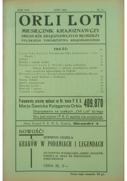 Orli lot miesięcznik krajoznawczy. Rok XVI, Nr. 2 , 1935 r.