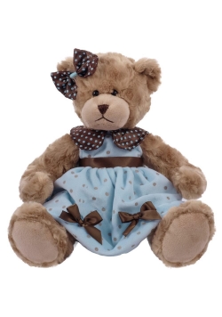 Misia Daizy sukienka niebieska welur groszki 33cm