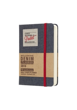 Kalendarz 2019 dzienny Moleskine 12M P edycja limitowana DENIM, twarda oprawa, czarny