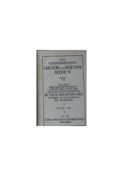 Des heiligen Bischofs Gregor von Nazianz Reden,1928r