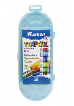 Farby Tempera 12ml 10 kolorów na palecie KARBON