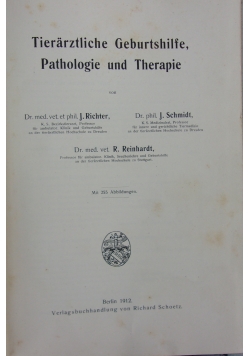 Tierarztliche Geburtshilfe, Pathologie und Therapie