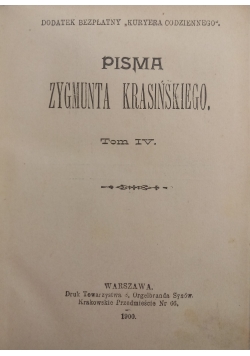 Pisma Zygmunta Krasińskiego, Tom IV, 1900 r.