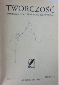 Twórczość miesięcznik literacko-krytyczny. Rok I, zeszyt 2, 1945 r.