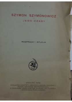 Szymon Szymonowicz, 1929 r.