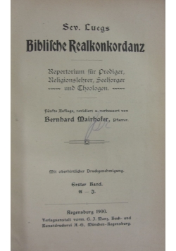 Biblische Realkonkordanz, 1900 r.